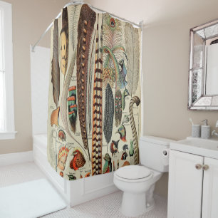Rideaux De Douche Feather Bird Wildlife Plumes d'antiquités