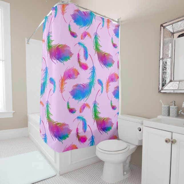 Rideaux De Douche Feathered Rain at Sunset (En situation)