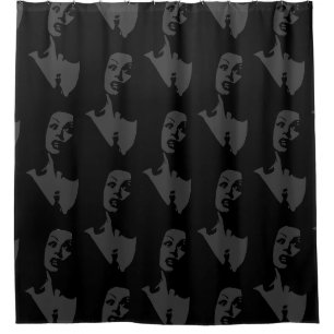 Rideaux De Douche femme noire vampire éffrayant halloween