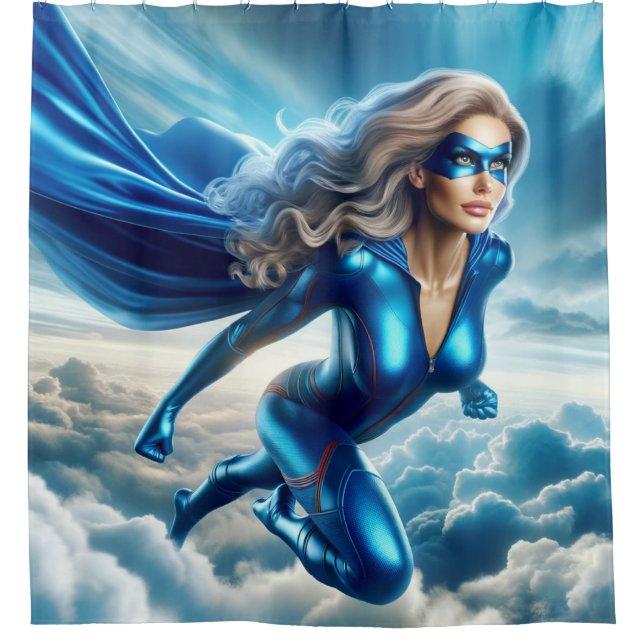 Rideaux De Douche Femme Superhero (Devant)