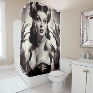 Rideaux De Douche Femme vampire gothique vintage