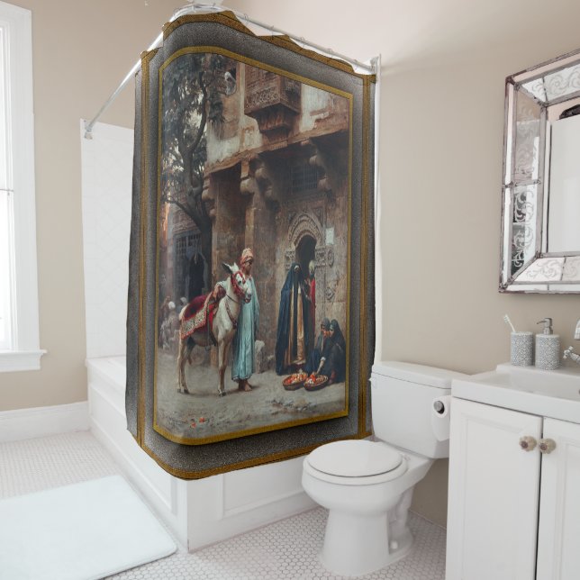 Rideaux De Douche Femmes Arabes Devant Une Porte (En situation)