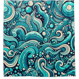 Rideaux De Douche "Fenêtre des vagues lunaires"