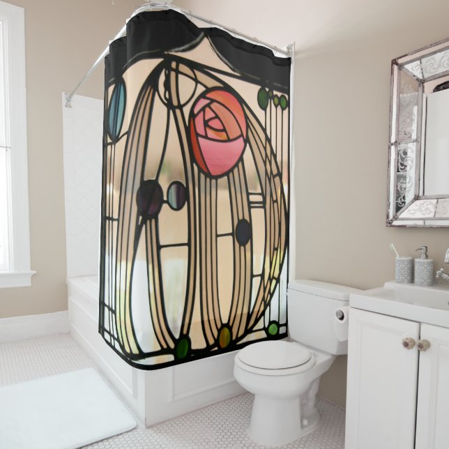 Rideaux De Douche Fenêtre en verre tendu par Charles Mackintosh (En situation)