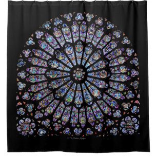 RIDEAUX DE DOUCHE FENÊTRE ROSE DE CATHÉDRALE DE NOTRE DAME