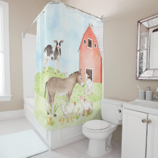 Rideaux De Douche Ferme Animale pour Enfants
