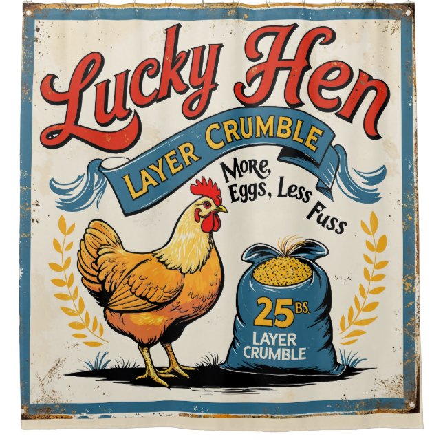 RIDEAUX DE DOUCHE FERME HORS REPRODUCTION D'ALIMENTS POUR POULET (Devant)