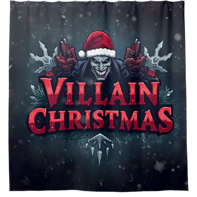 Rideaux De Douche Festive Villain Shower Curtain for Christmas (Devant)