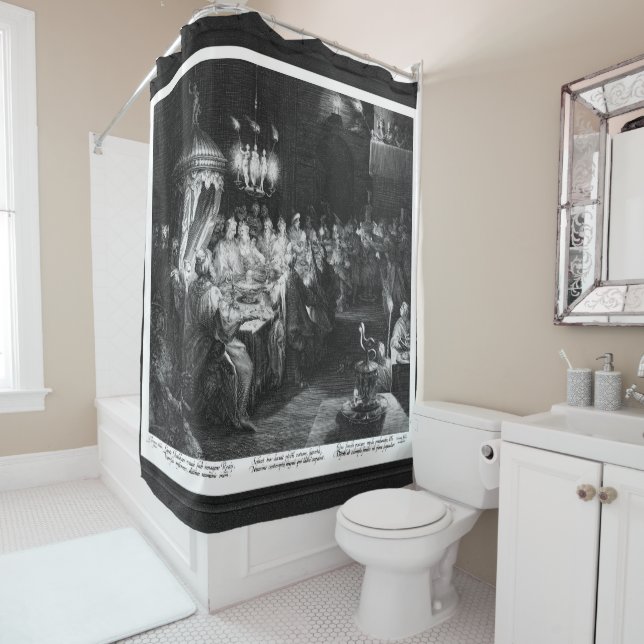 Rideaux De Douche Fête de Belshazzar par graveur Jan Muller (En situation)