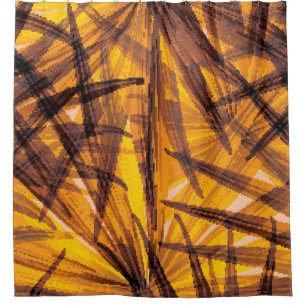 Rideaux De Douche Feuille de palme tropicale motif