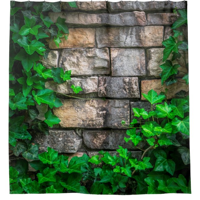 Rideaux De Douche Feuille de vigne blanche feuille plante (Devant)