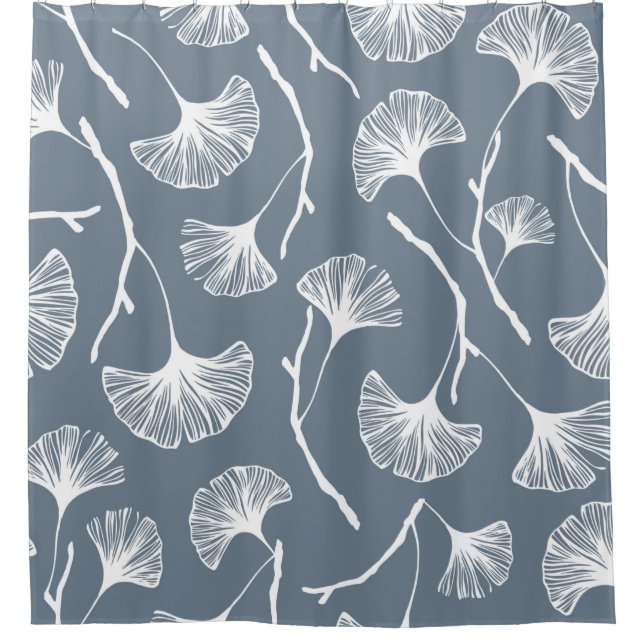 Rideaux De Douche Feuille Ginkgo biloba motif transparent (Devant)