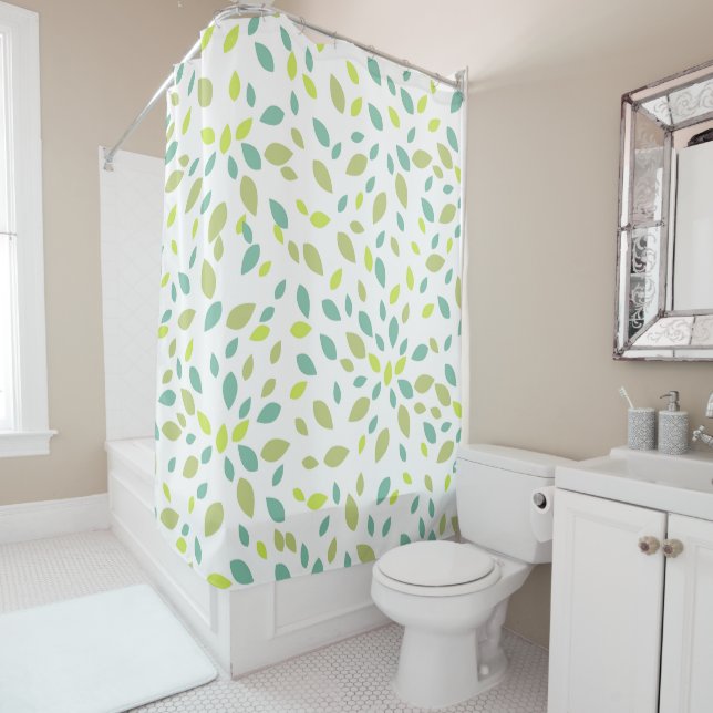 Rideaux De Douche Feuille (vert) (En situation)