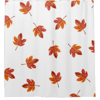 Rideaux De Douche Feuilles d'automne aquarelle main tirée