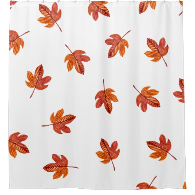 Rideaux De Douche Feuilles d'automne aquarelle main tirée (Devant)