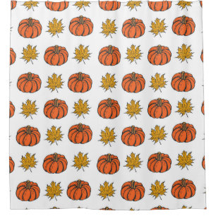 Rideaux De Douche Feuilles d'automne : Motif Citrouille à main