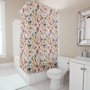 Rideaux De Douche Feuilles d'automne Vert Orange Rouge Jaune