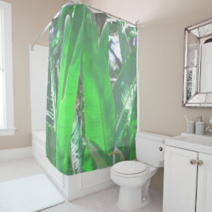 Rideaux De Douche Feuilles de bananier aux vibrations estivales vert