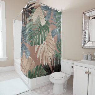 Rideaux De Douche Feuilles de jungle tropicale Monstera 2