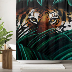 Rideaux De Douche Feuilles de la jungle verte de Tiger