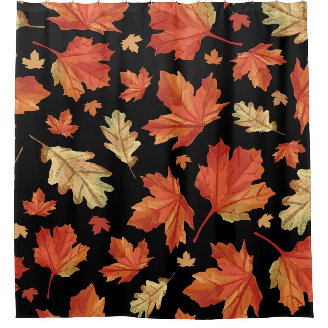 Rideaux De Douche Feuilles de l'érable d'automne Thanksgiving Motif (Devant)