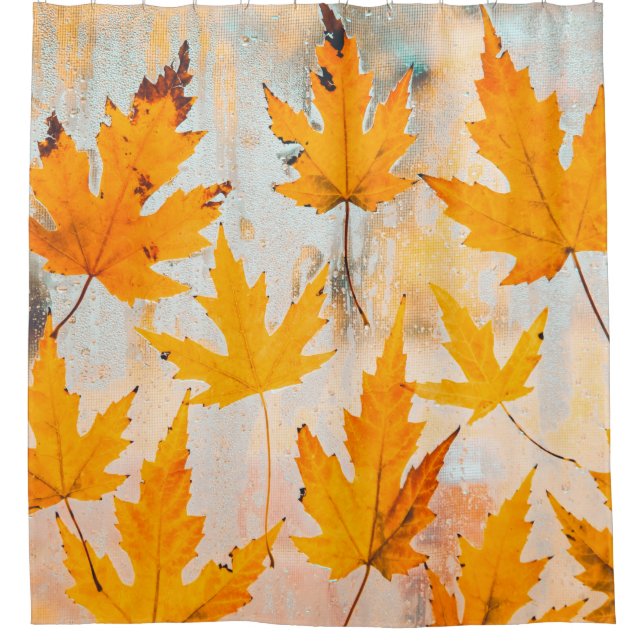 Rideaux De Douche Feuilles JAUNES (Devant)