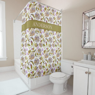 Rideaux De Douche Feuilles Rustiques Boho Personnalisés