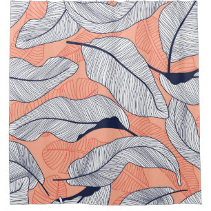 Rideaux De Douche Feuilles tropicaux, feuilles jungle sans soudure v