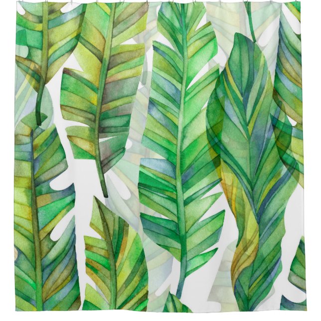 Rideaux De Douche Feuilles tropicaux : Motif imperméable (Devant)