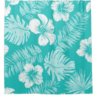 Rideaux De Douche Feuilles tropicaux : Motif Plante Vintage
