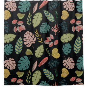 Rideaux De Douche Feuilles tropicaux motif sans couture