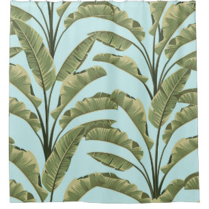 Rideaux De Douche Feuilles vintages de bananes : Tropical Sans Seaml