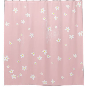 Rideaux De Douche Fille Chic Design Rose Motif Moderne