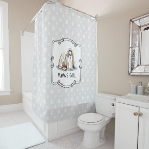 Rideaux De Douche Fille de maman Chih Tzu (blanc tan) Chien Maman mi