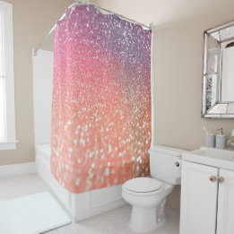 Rideaux De Douche Fille Trend Rose Gold Blush Parties scintillant