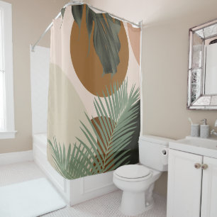Rideaux De Douche Finesse Feuille de palmiers entrelacés #1 #tropica
