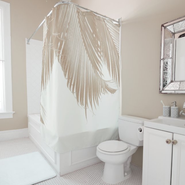 Rideaux De Douche Finesse Feuille Palm #4 #tropical #wall #art (En situation)