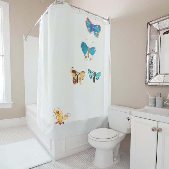 Rideaux De Douche Five Butterflies (En situation)