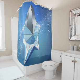 Rideaux De Douche Flacon de parfum Blue Sparkle Star Glam