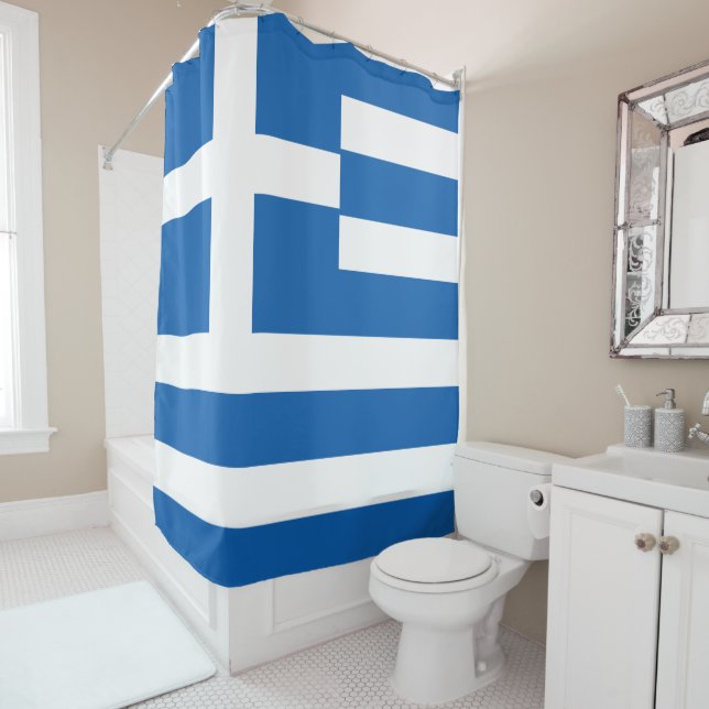 Rideaux De Douche Flag de Greece (En situation)