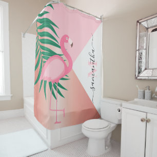 Rideaux De Douche Flamant rose rose tropical
