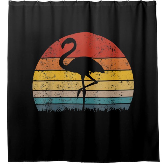 Rideaux De Douche Flamant rose Sunset Flamant rose cadeau (Devant)
