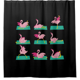 Rideaux De Douche Flamant rose Yoga Poses Méditation Exercice d'entr