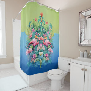 Rideaux De Douche Flamants roses roses Imaginaire tropical