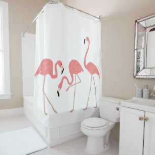 Rideaux De Douche Flamants roses roses Oiseaux tropicaux