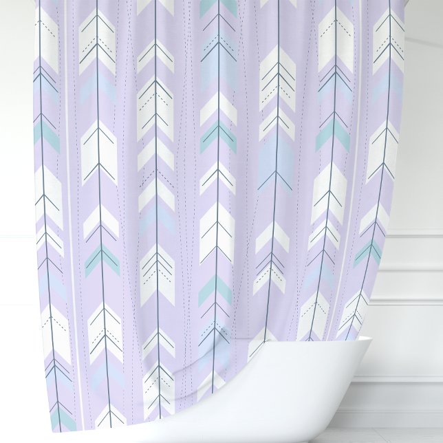 Rideaux De Douche Flèche Violette Pastel Bohème Chic (Créateur téléchargé)