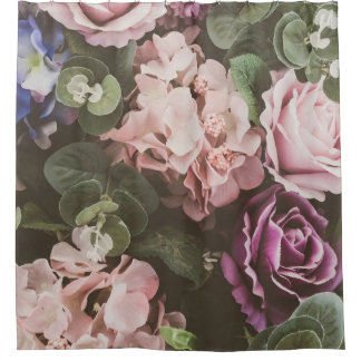 Rideaux De Douche Fleur de bouquet, filtre vintage, beau fond