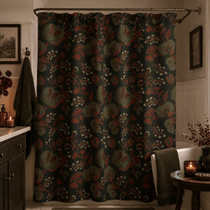Rideaux De Douche Fleur de Cottage Gothique Vintage Floral Sombre