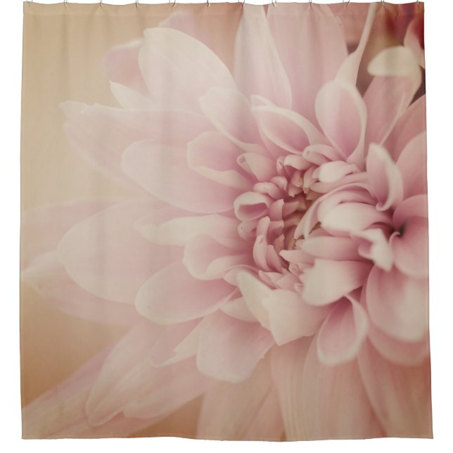 Rideaux De Douche Fleur de Dahlia rose et dorée (Devant)