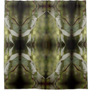 Rideaux De Douche Fleur de Dogwood sauvage fleurit Motif Abstrait